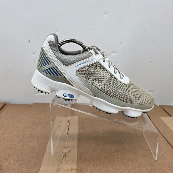 Footjoy Hyperflex Gray White FT2.0 Golf Shoes Mens Size 9 M Spikes - Picture 1 of 9